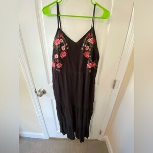 Time and Tru Black Pink Maxi Sundress